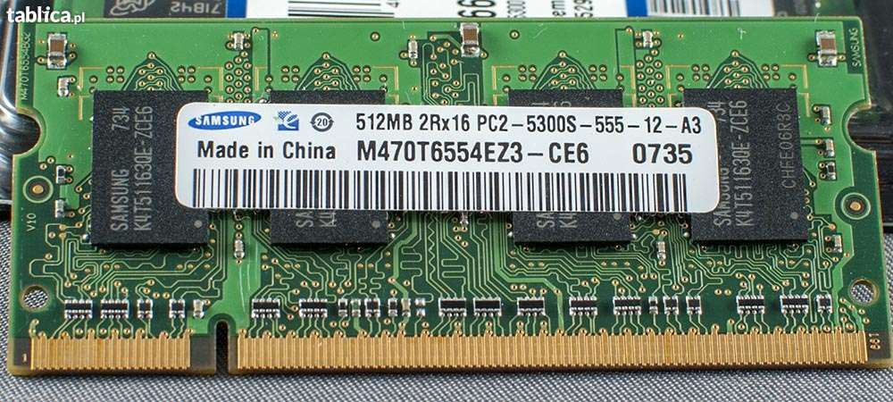 Pamięć RAM SAMSUNG SODIMM 512 MB PC-2 5300 Laptop