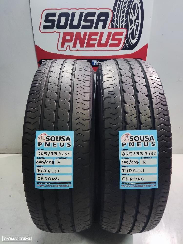 2 pneus semi novos 205-75r16 c pirelli - oferta dos portes