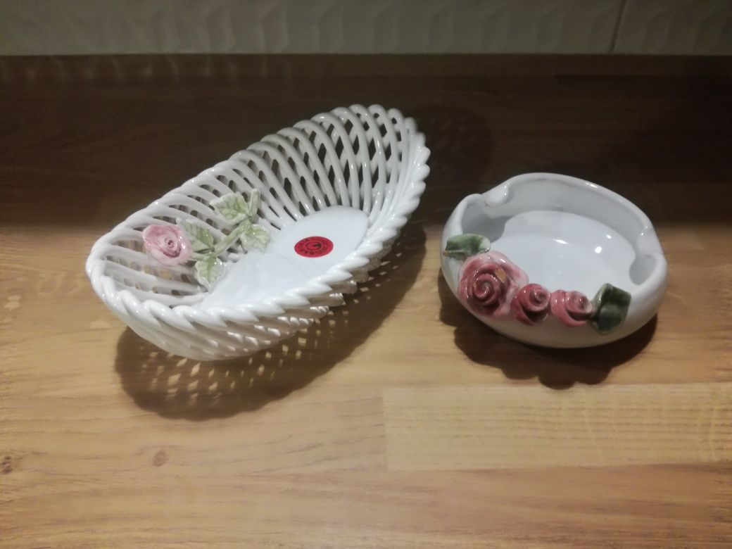 popielniczka ceramiczna z różami