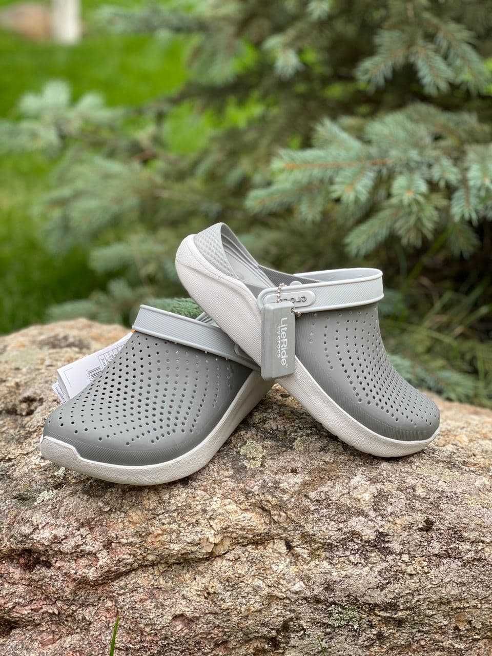 Crocs LiteRide Clog Grey кроксы оригинал серые 36-45