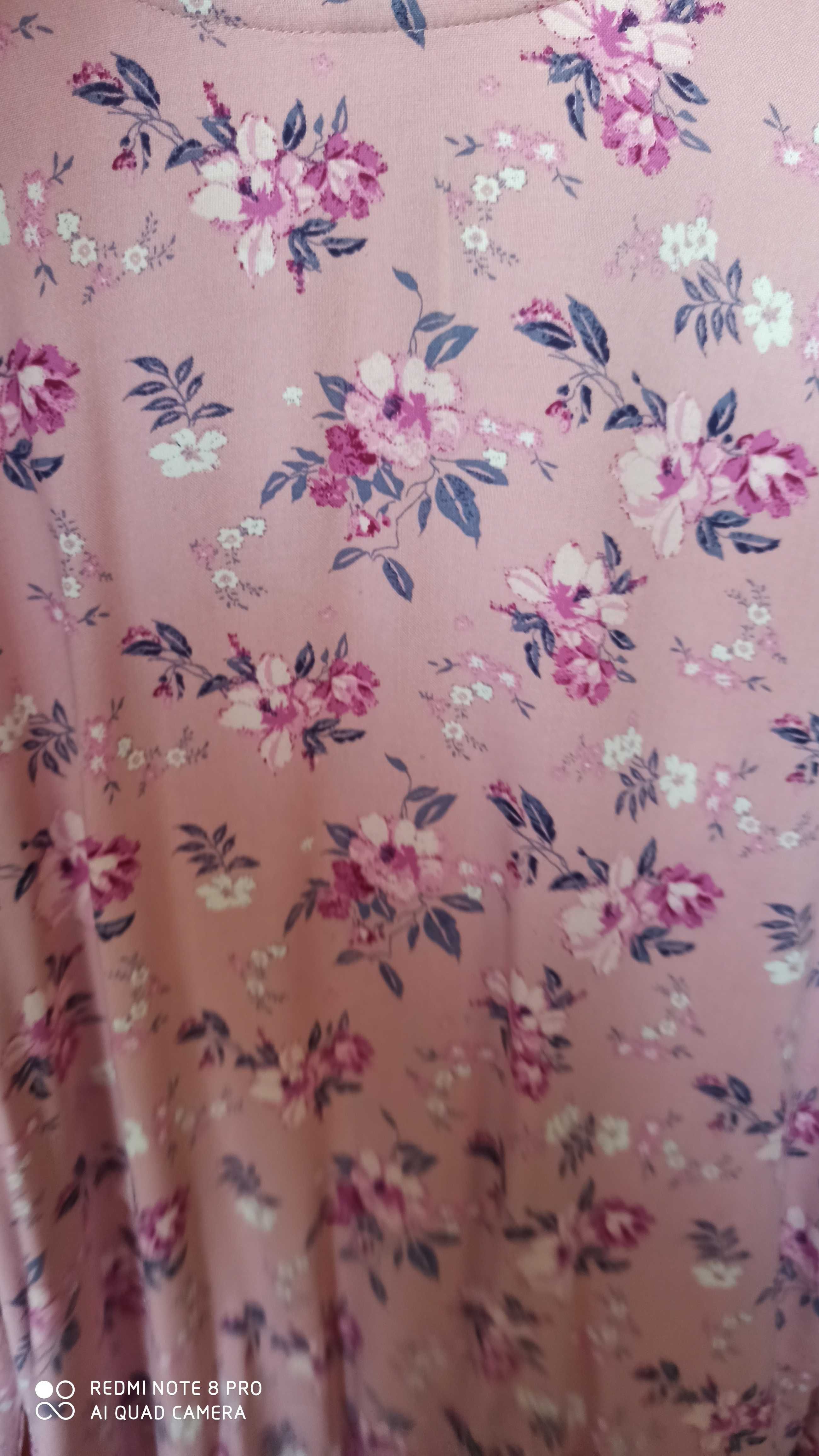 BENETTON Bluzka koszulowa w kwiaty rozm.146/152cm