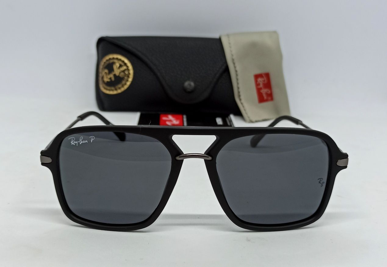 Ray Ban очки мужские черные матовые поляризированые в футляре