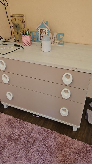 Conjunto berço com troucador+cómoda