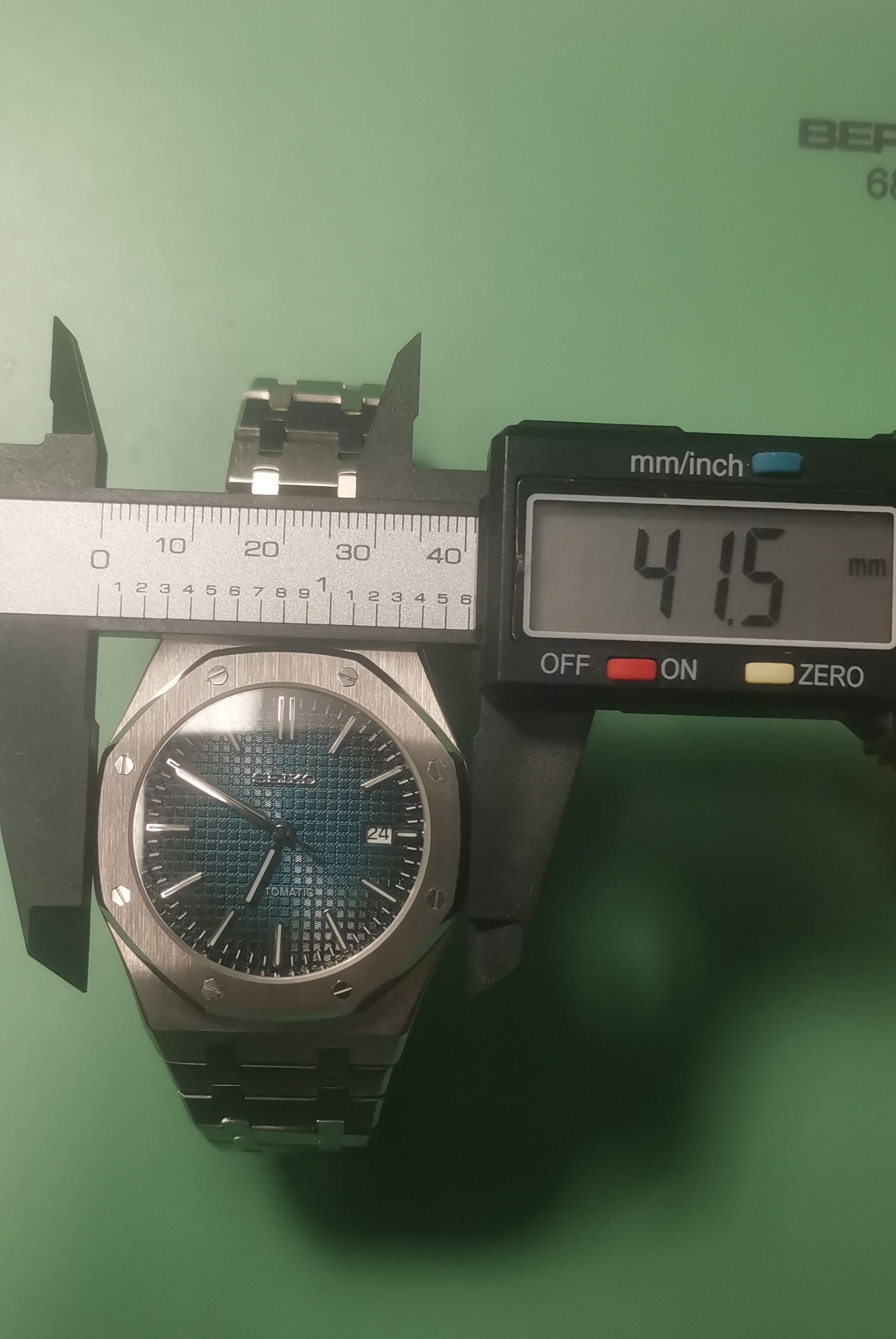 Seiko Royal Oak MOD 41.5mm azul com degradê ou azul tiffany