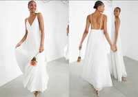 Biała Cekinowa sukienka maxi xL 42 44 xxl asos bridal