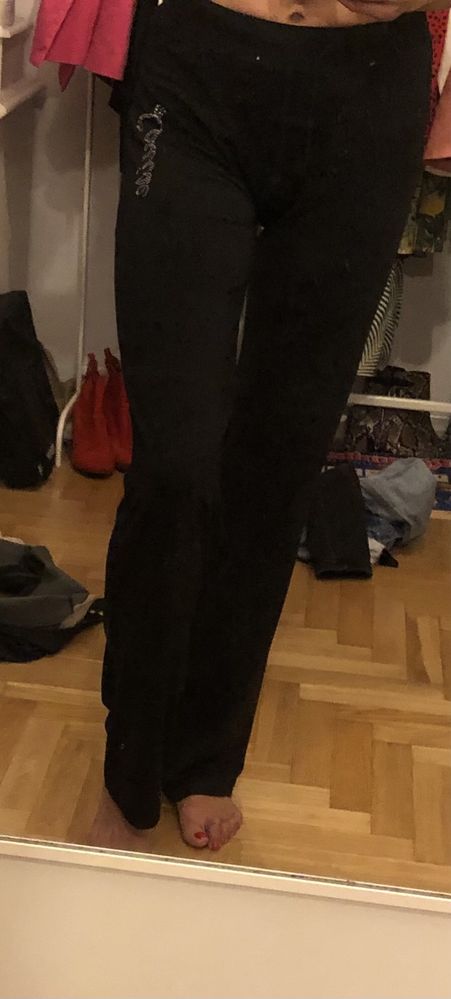 Czarne  modne lejące spodnie xxl idealne do marynarek damskie długie