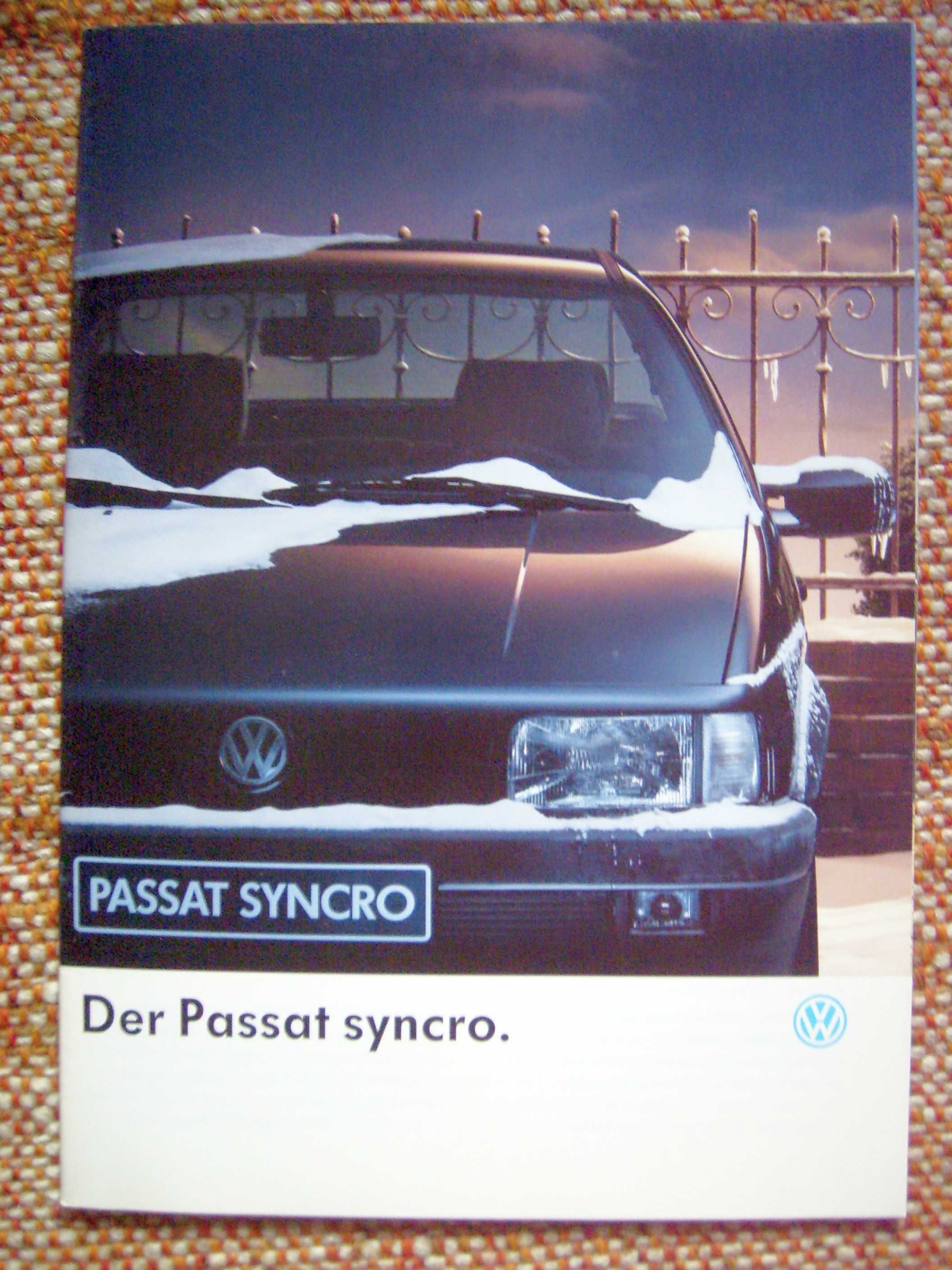 VW VOLKSWAGEN PASSAT B3 SYNCRO 1992 * prospekt 32 str. Wyprzedaż !