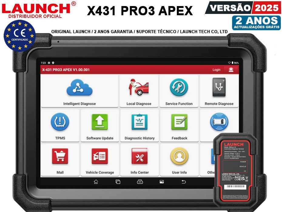 Launch X431 PRO3 APEX Maq Diagnostico OBD 10" Profissional (NOVO)