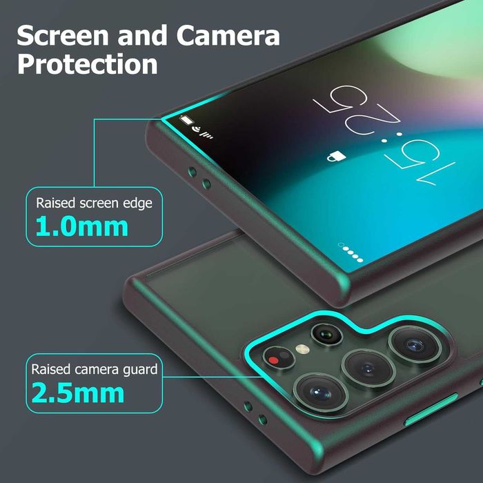 MATEPROX etui do Samsung Galaxy S23 Ultra bezbarwne zielona ramka