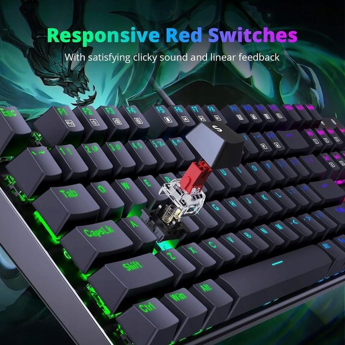 Klawiatura mechaniczna REDRAGON RUDRA K565 RGB niemiecka