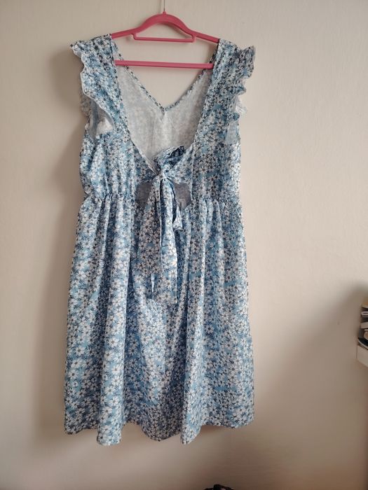 Сарафан с воланом сзади завязки талия резинка XXL