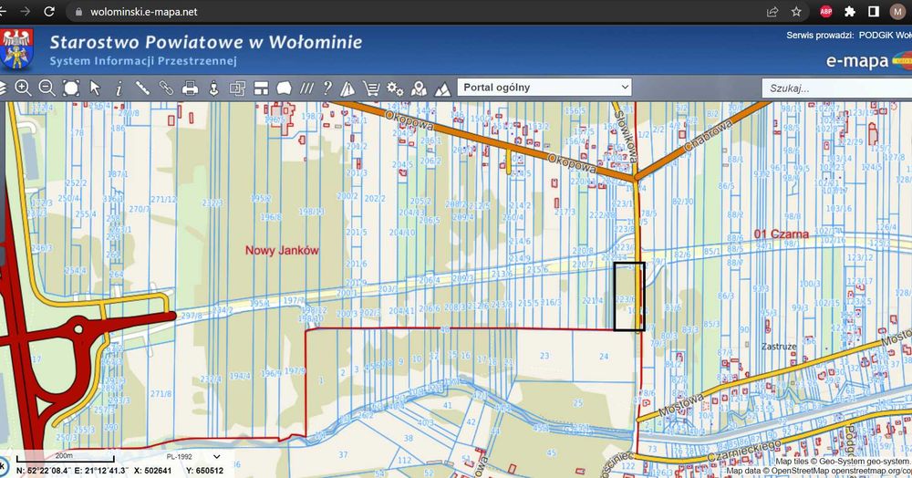 Wynajem placu przy DW 635 w m. Czarna pow. 5600