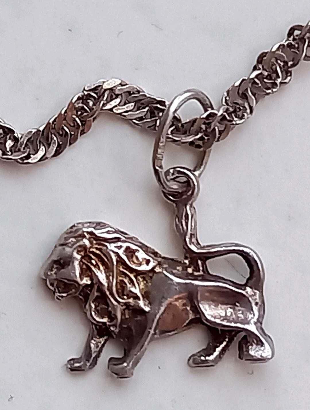 Серебрянная цепочка 60 см со Львом