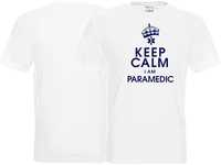 Koszulka męska Keep Calm I Am Paramedic biała (l)