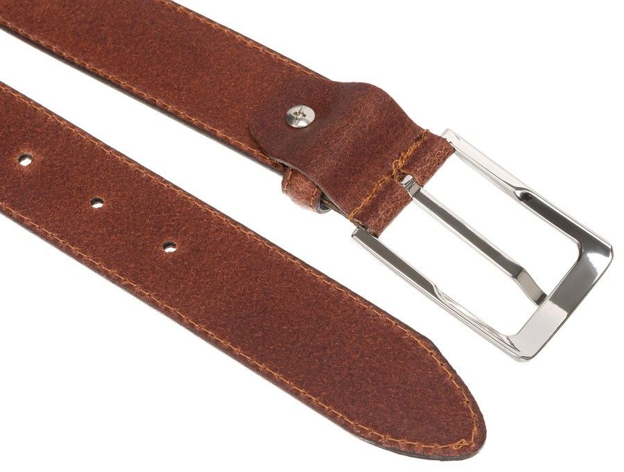 Skórzany pasek męski z klasyczną klamrą - Pierre Cardin 110
