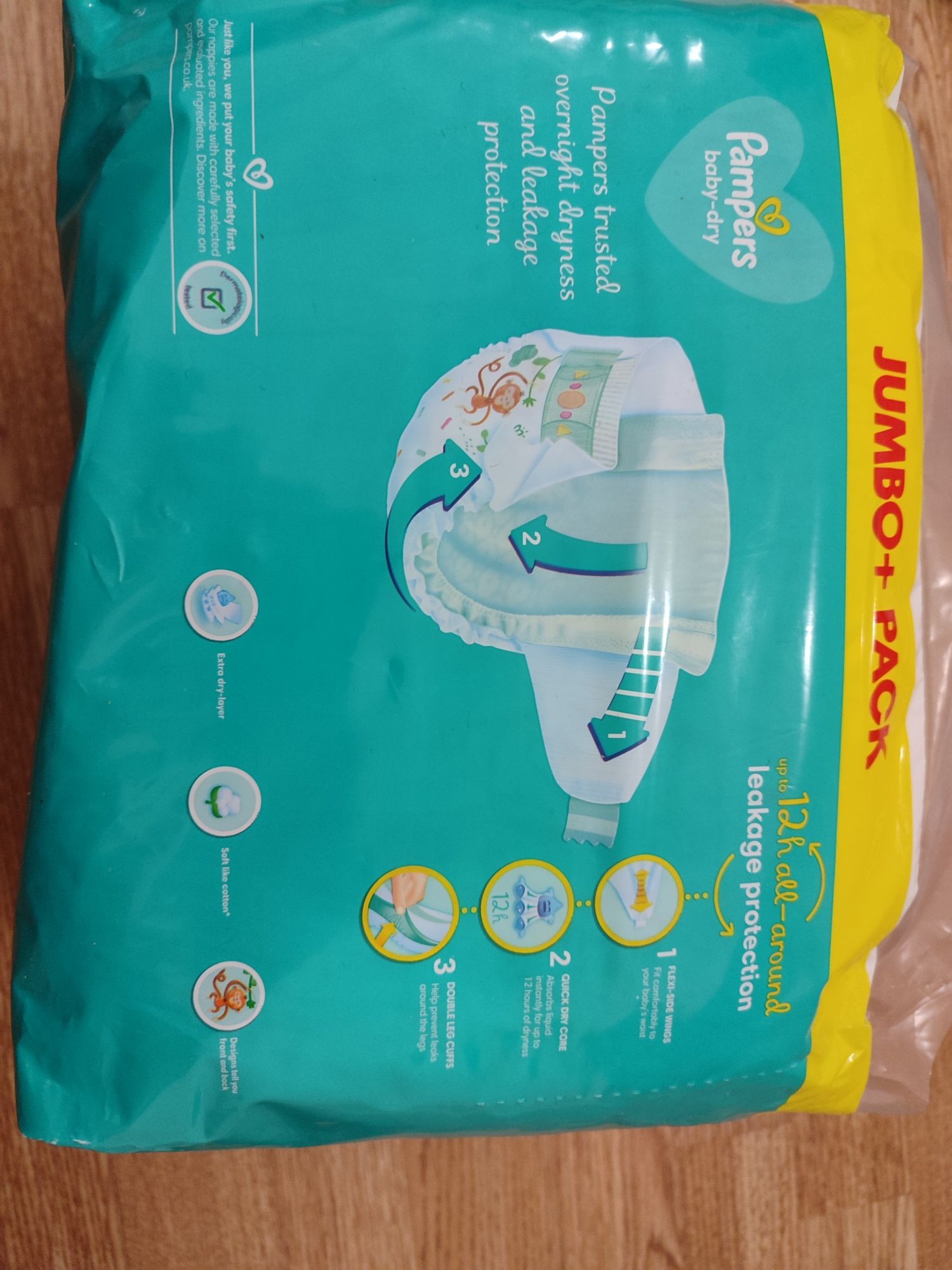 Підгузки Pampers 4+ Jumbo pack Baby-Dry