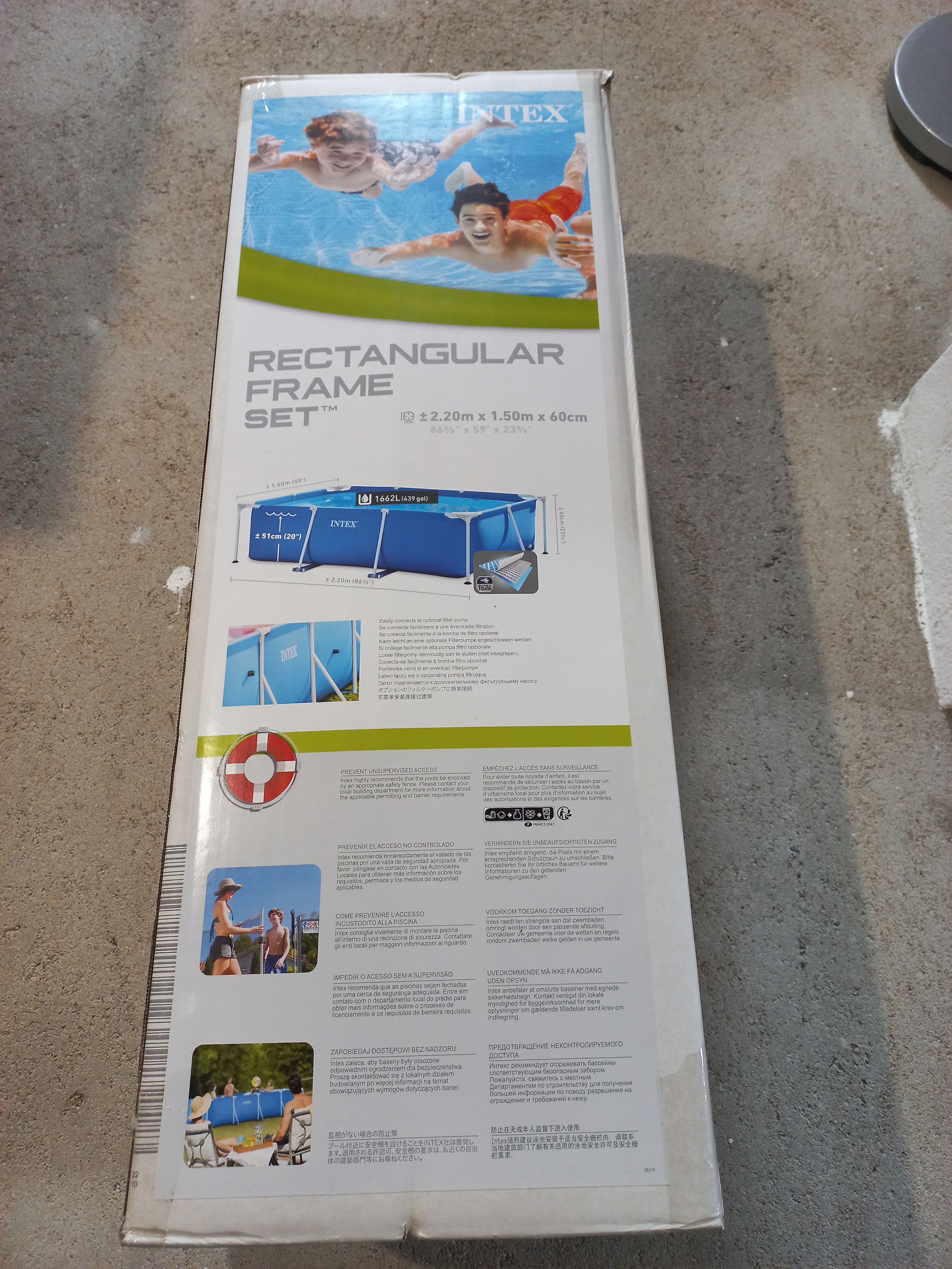 Piscina retangular elevada + bomba de filtração
