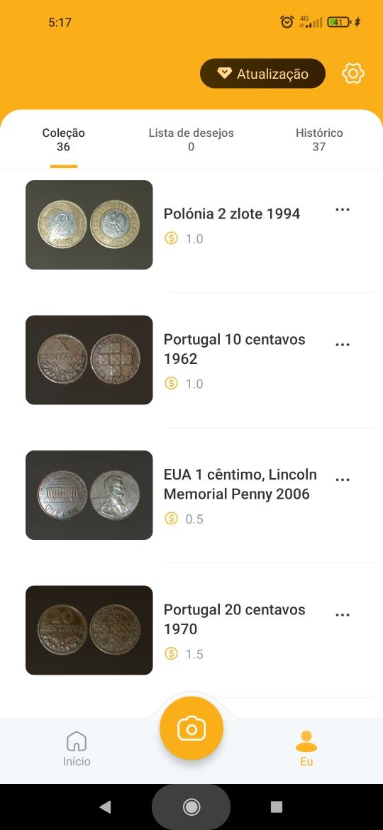 Moedas antigas várias além das fotos