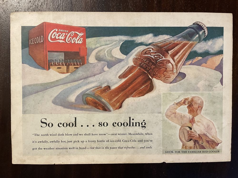 Coca cola oryginalne reklamy z USA ZESTAW