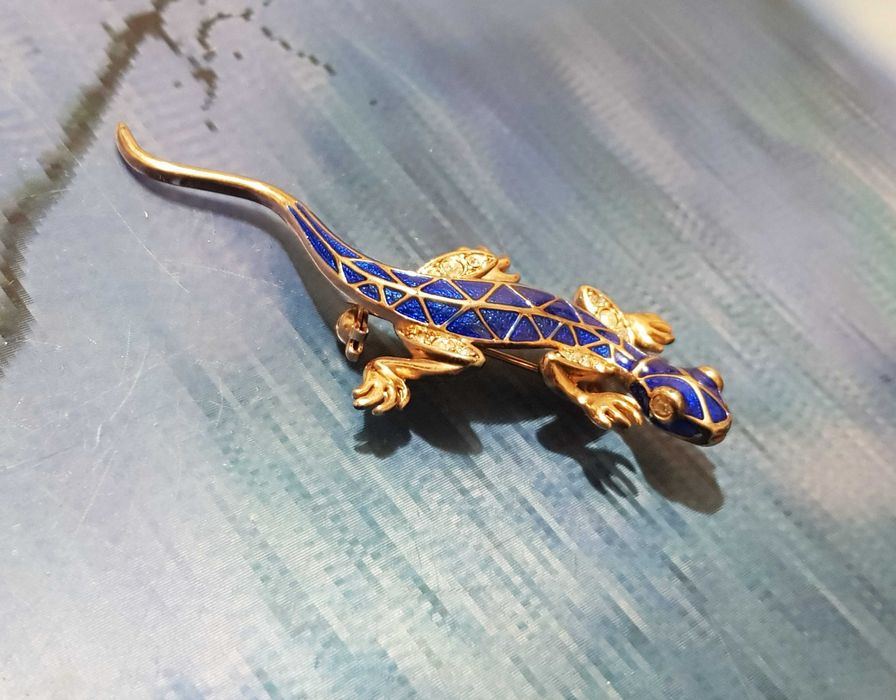 Брошь ящерица саламандра