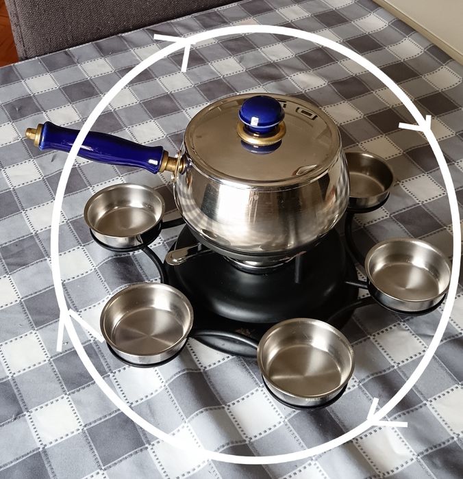 Fondue com base para molhos (6) rotativa