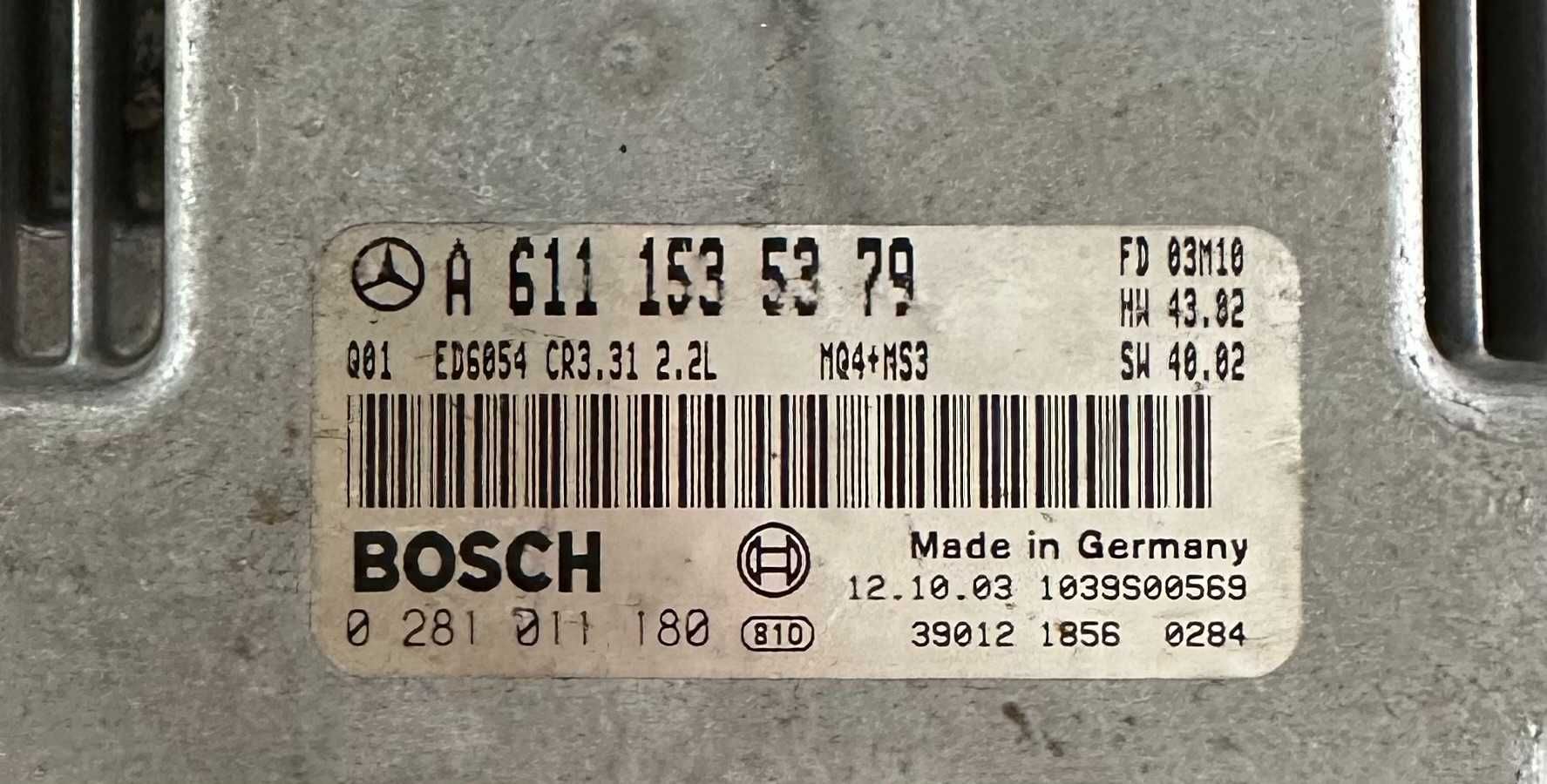Блок керування двигуном Mercedes Vito 2.2 0281011180 A6111535379