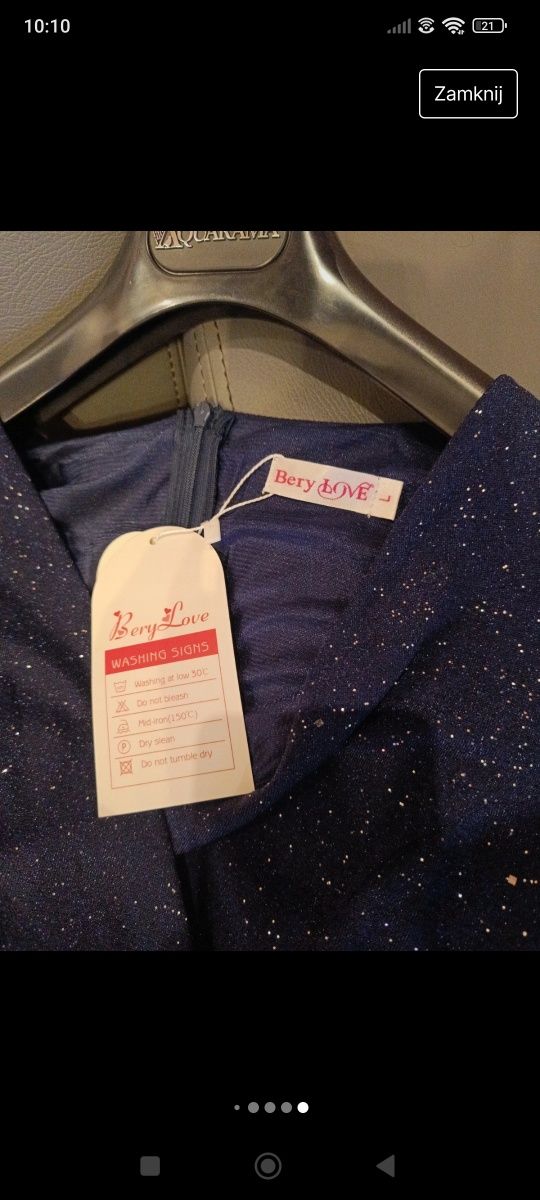 Elegancka sukienka wieczorowa krótszy przód