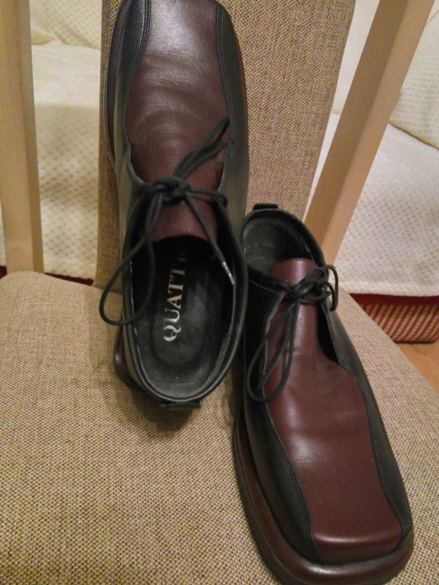 Nowe super wygodne buty damskie Skóra naturalna nr 38 - brązowo czarne