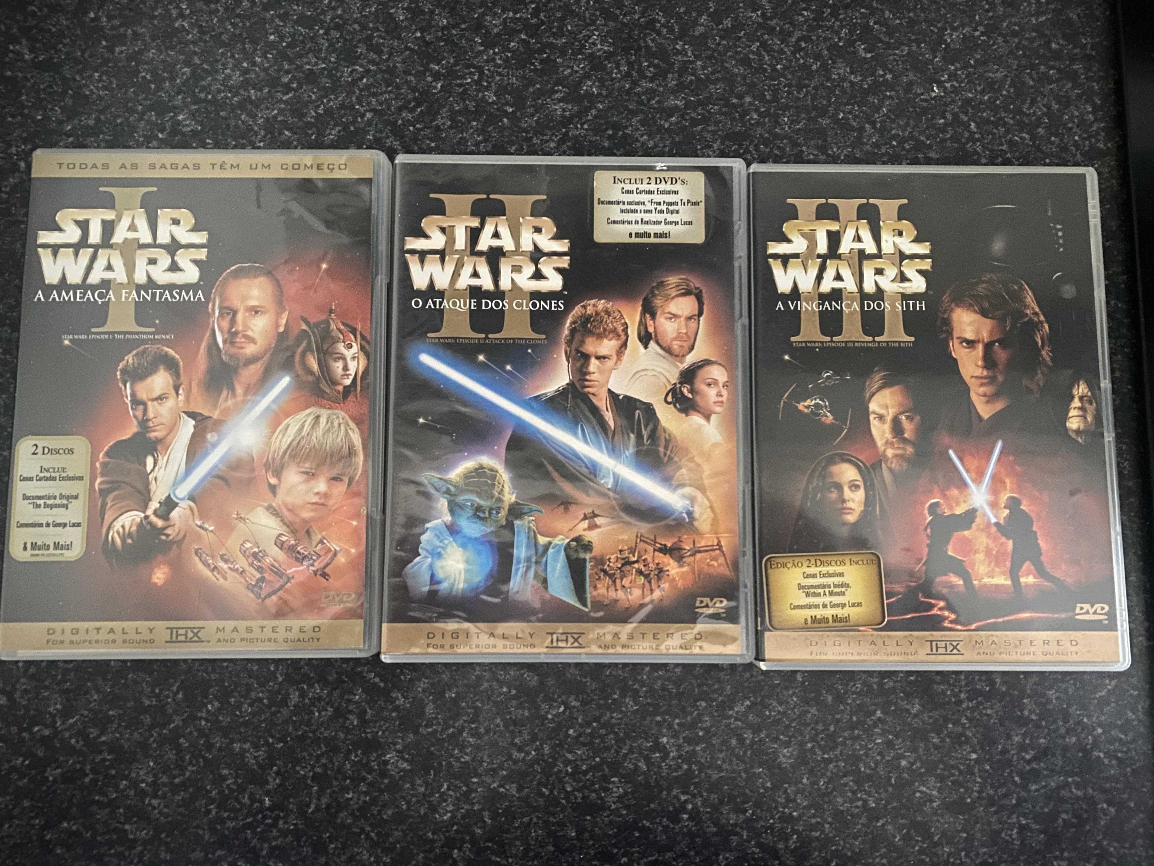 DVD - Star Wars Episódios I, II, III + box Trilogy