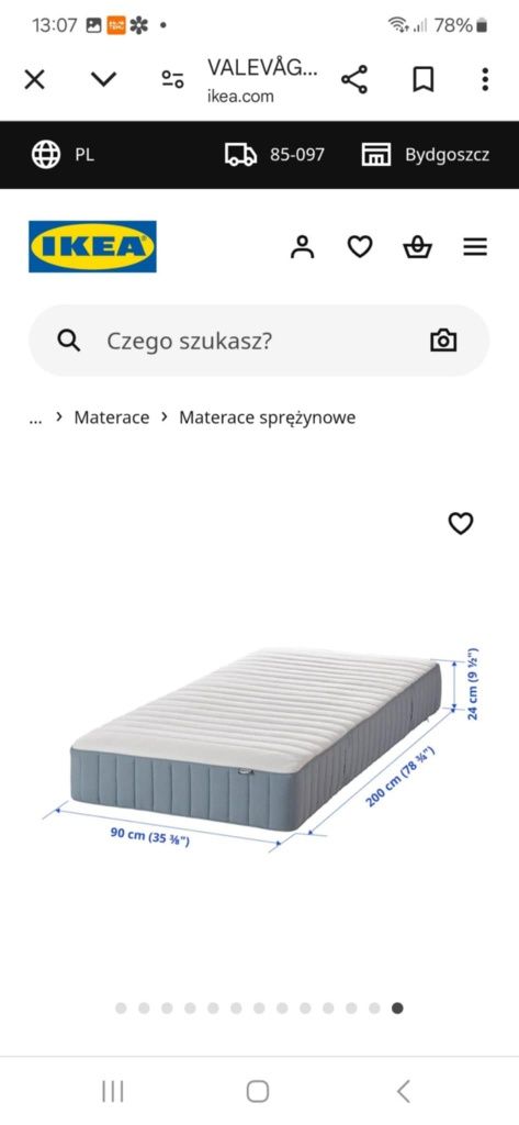 Łóżko ikea malm oraz materac