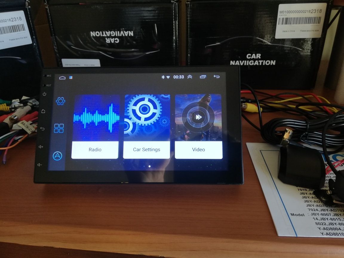 Rádio 2 din Android Novo ( GPS, Wi-Fi, Bluetooth, USB, mirror link)