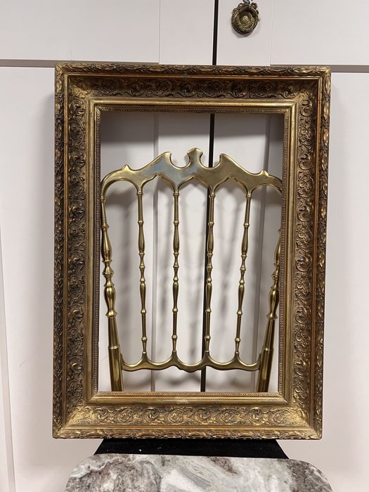 Rama do obrazu lustra obraz lustro antyk vintage drewniana złota