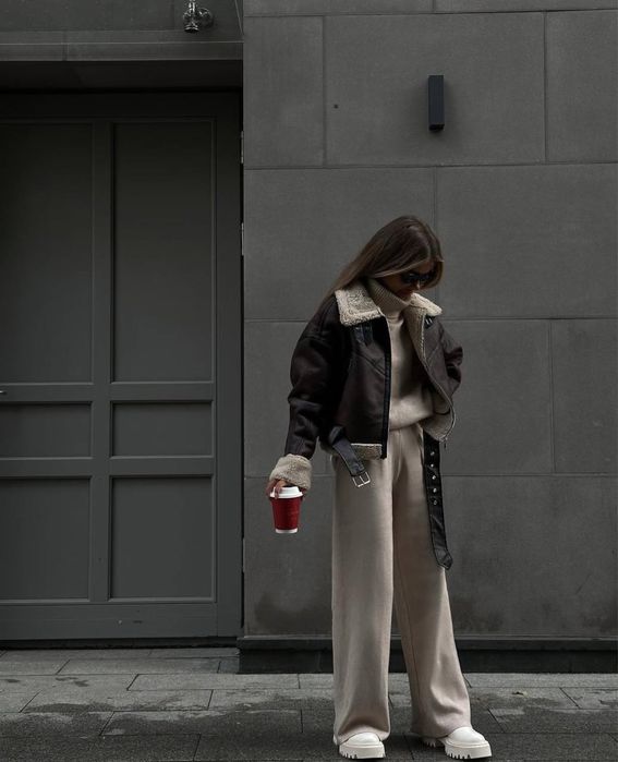 Жіноча куртка дублянки зимна хутро