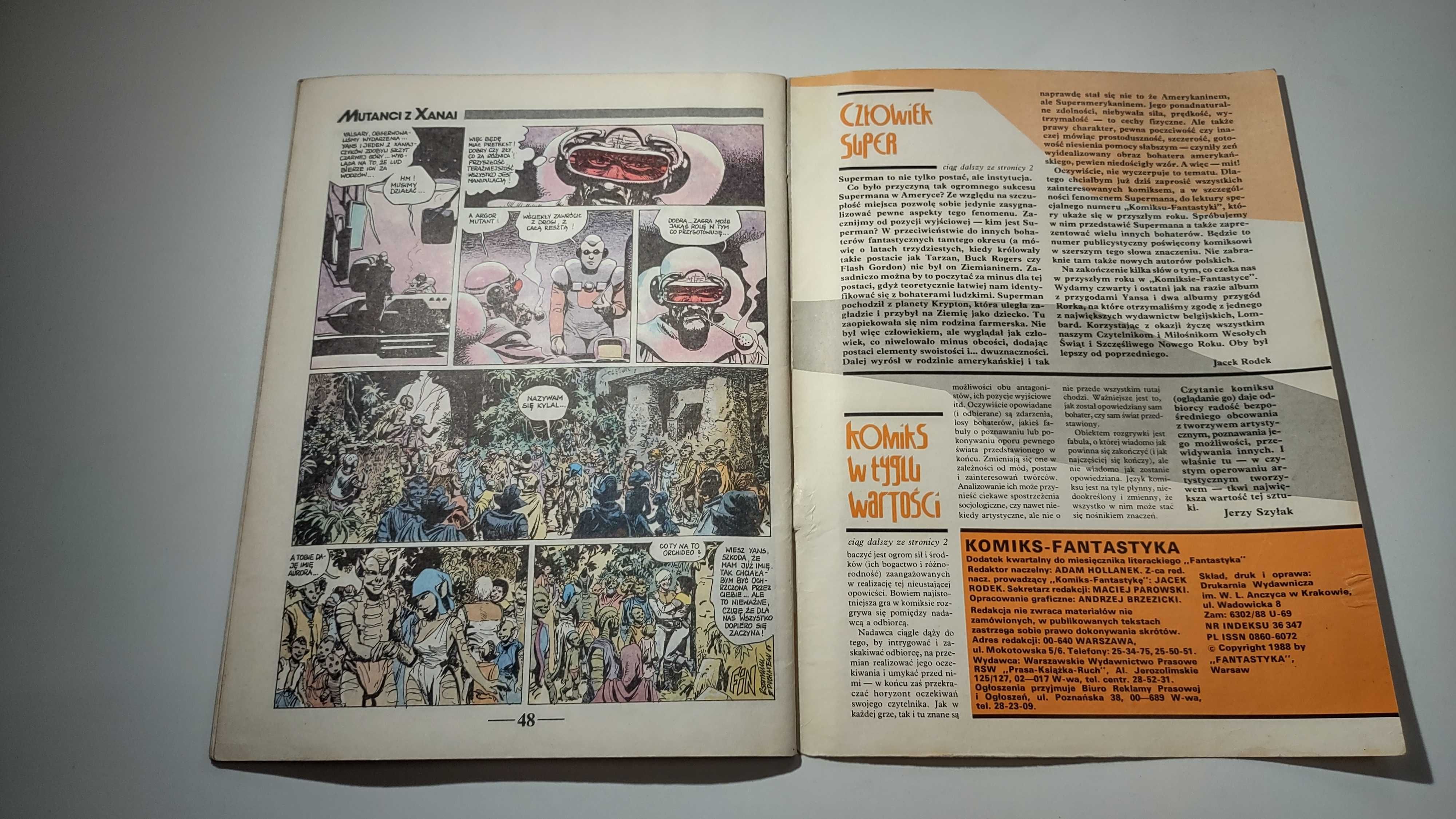 Komiks Fantastyka 4/88 Yans Mutanci z Xanai