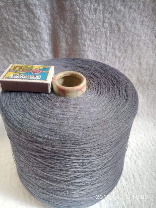 Продам пряжу в бобине 20/1 х/б темно-серого цвета