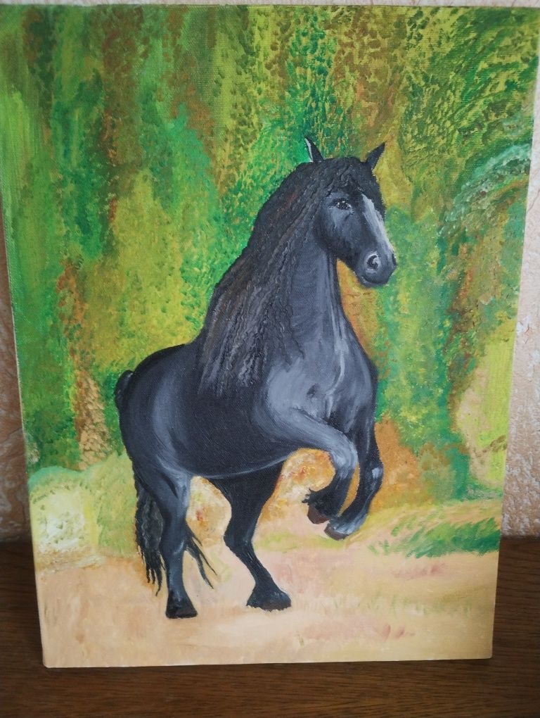 Obraz olejny koń