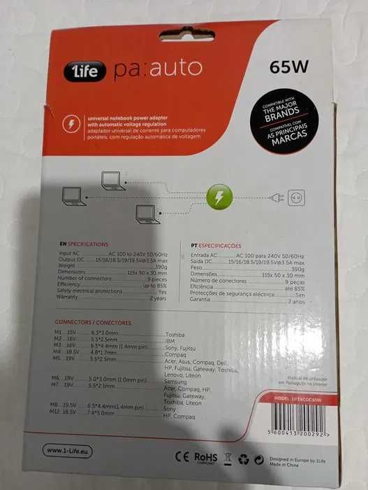 Adaptador universal de corrente para computadores portáteis