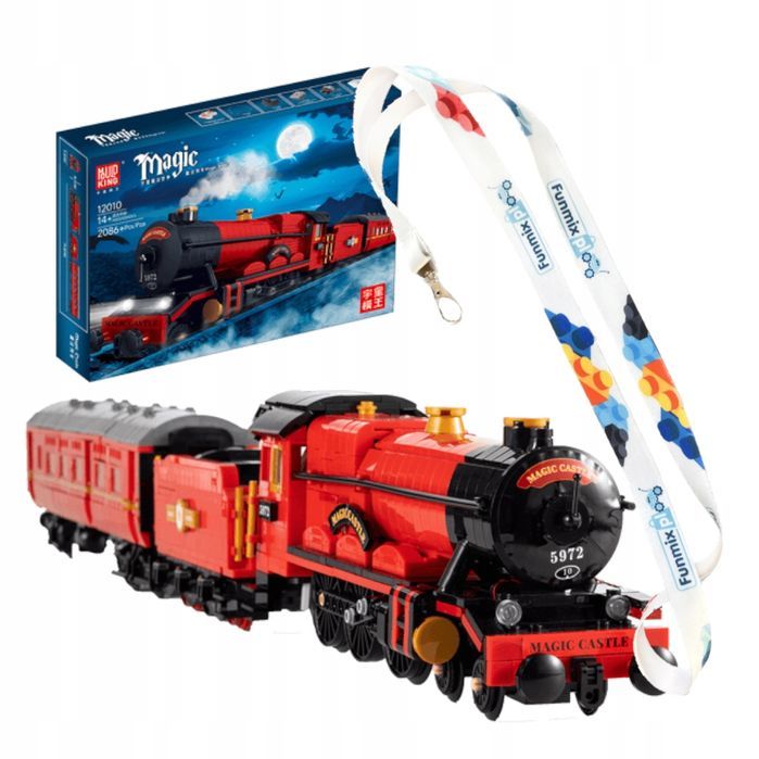 Klocki 2086 el. Ruchomy pociąg lokomotywa Mould King 12010