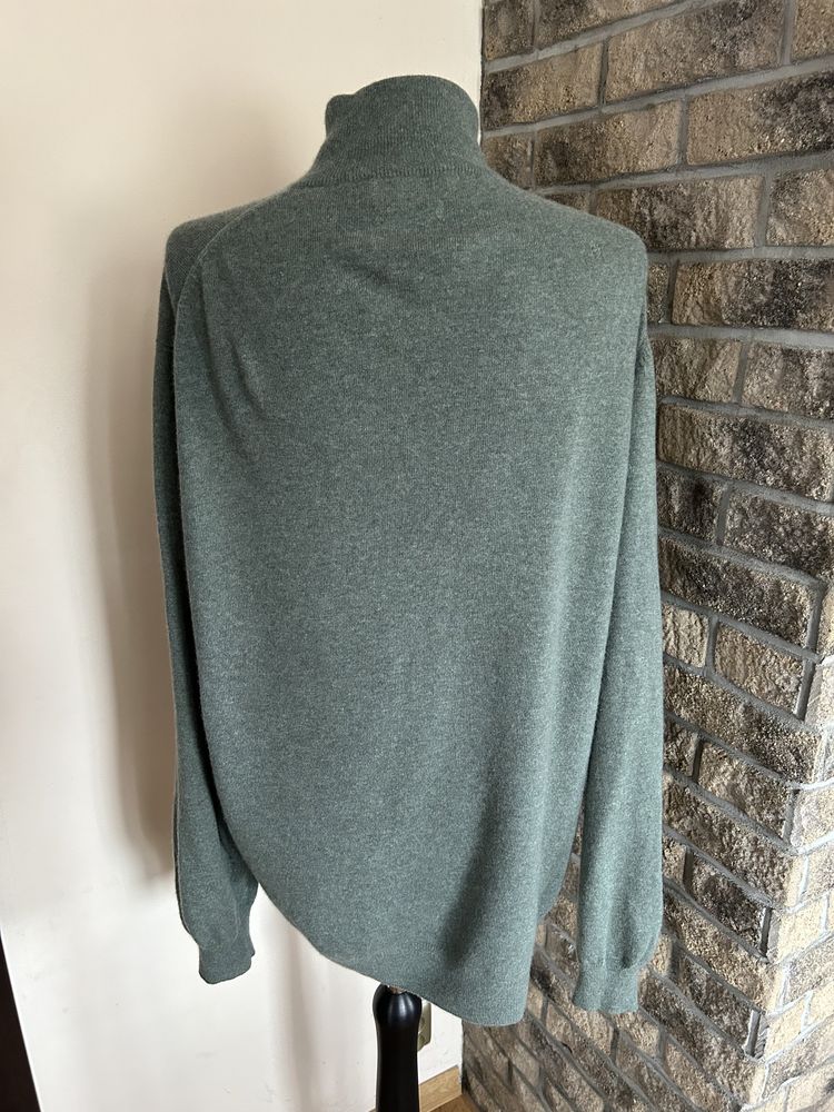 Zielony wełniany kaszmirowy rozpinany sweter rozmiar XXL