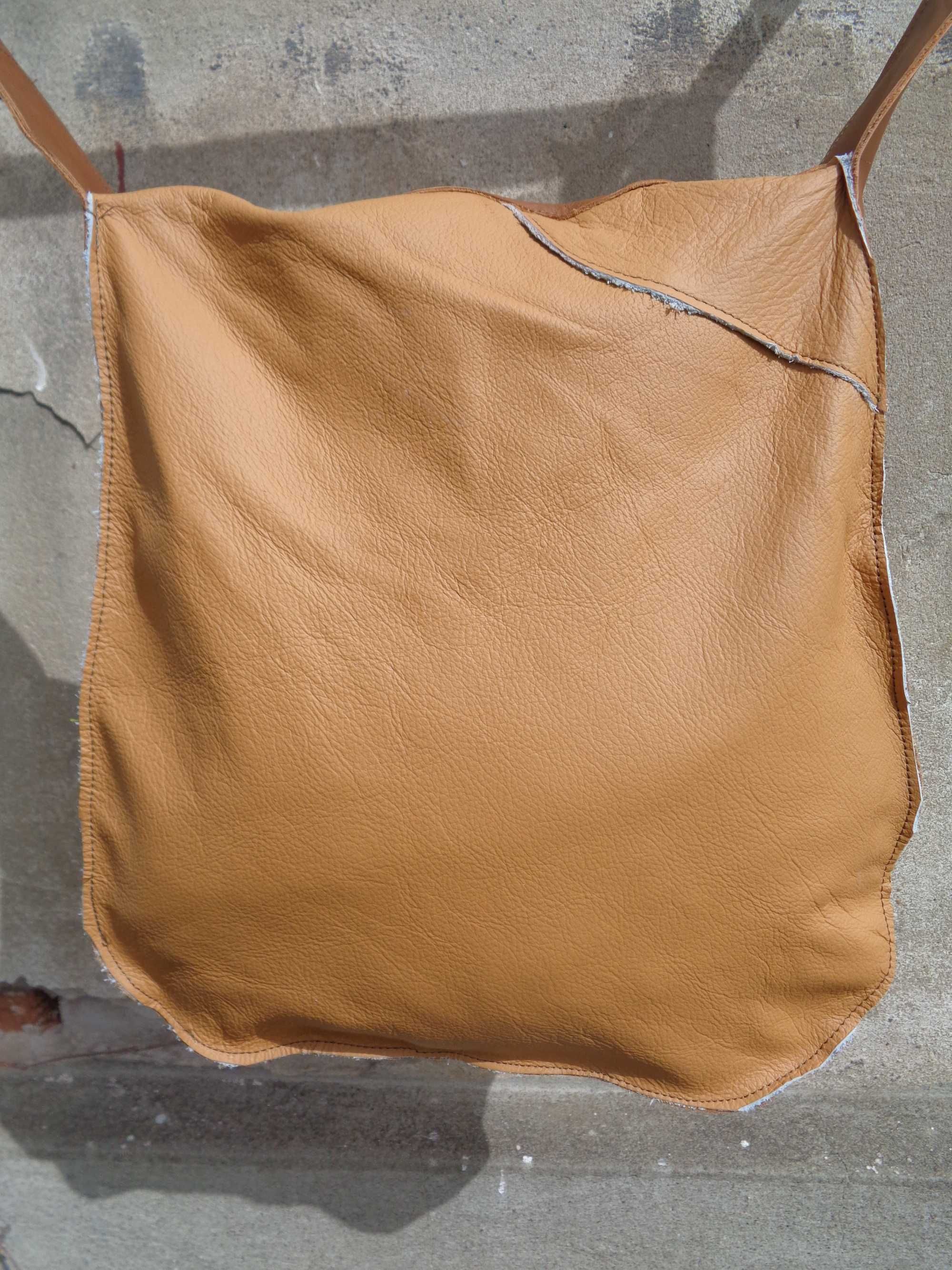Artystyczna duża skórzana kolorowa torba. Handmade