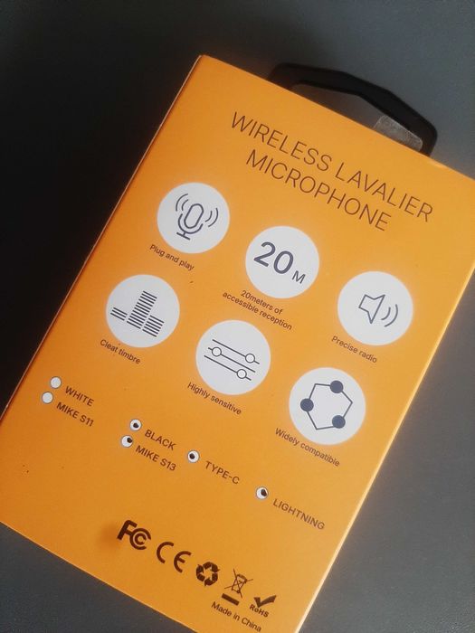 Bezprzewodowy Mikrofon Krawatowy do telefonu Slayo Mike S13