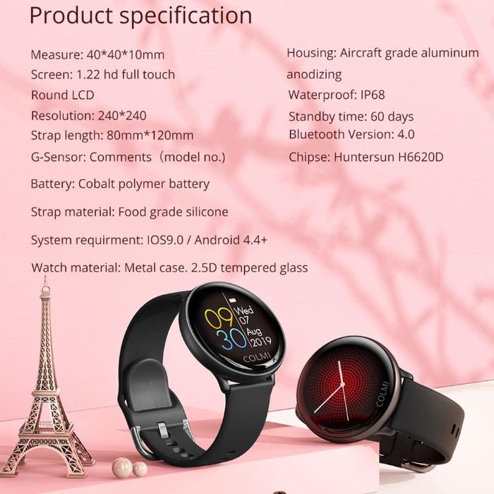 Smart Watch COLMI SKY2 inteligentny zegarek IP68 wodoodporny,