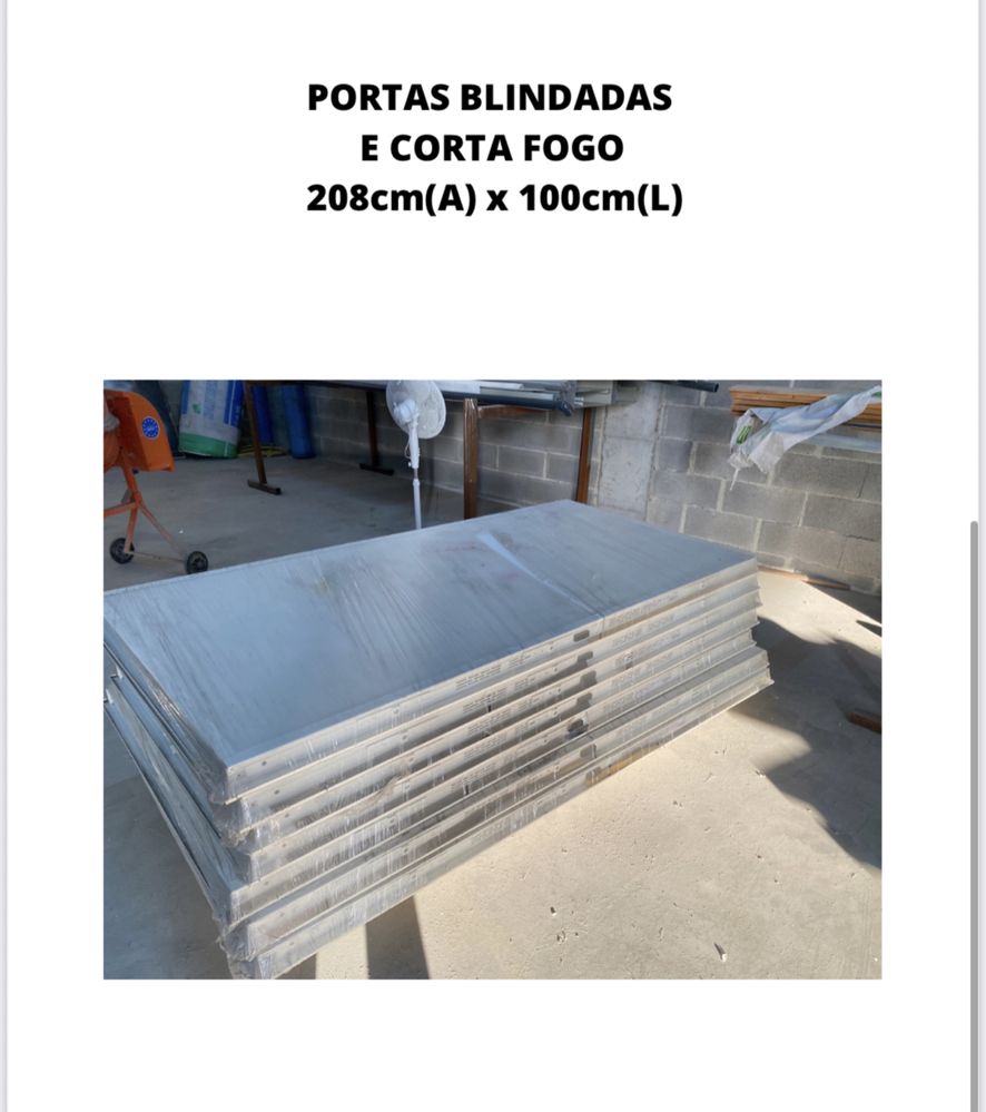 Portas blindadas e corta fogo 208cm(A) x 100cm(L)