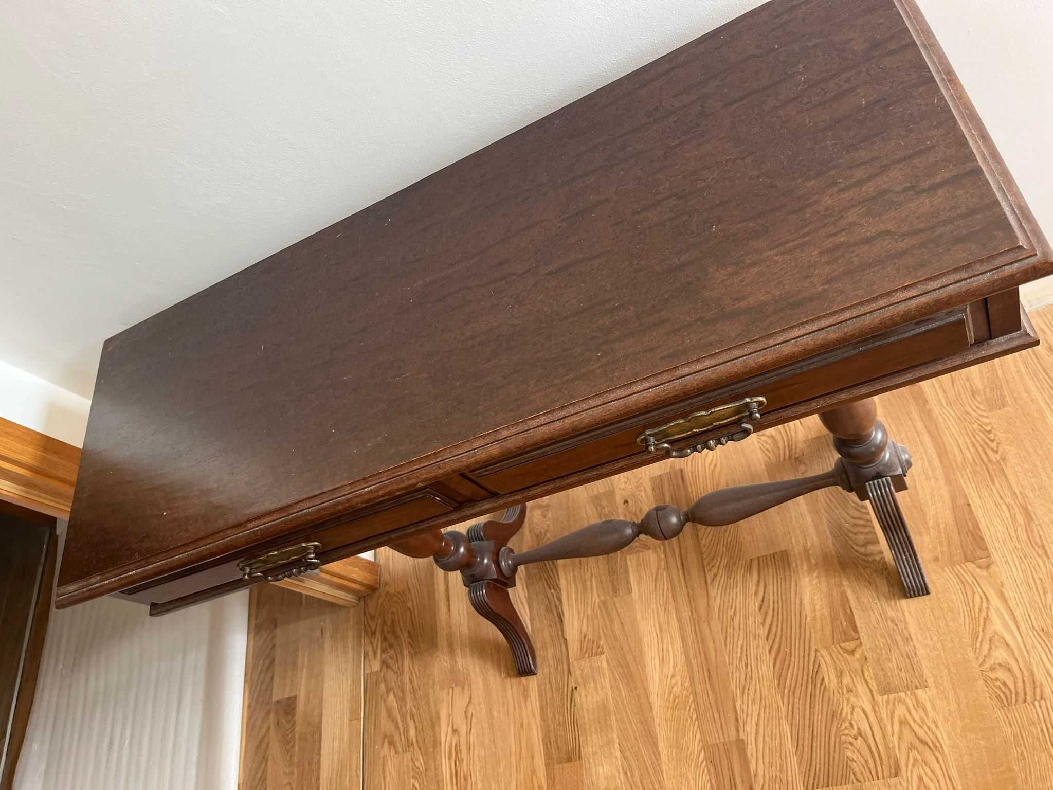 Mesa de Apoio Restaurada com 2 Gavetas - 100*34cm