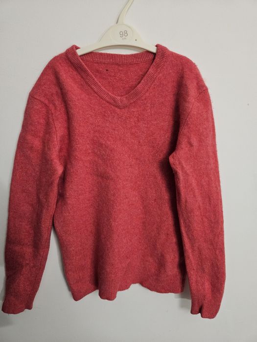 Sweter kaszmir 134 różowy malinowy