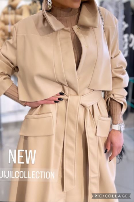 Тренч JiJil,Італія,єкошкіра,преміум.