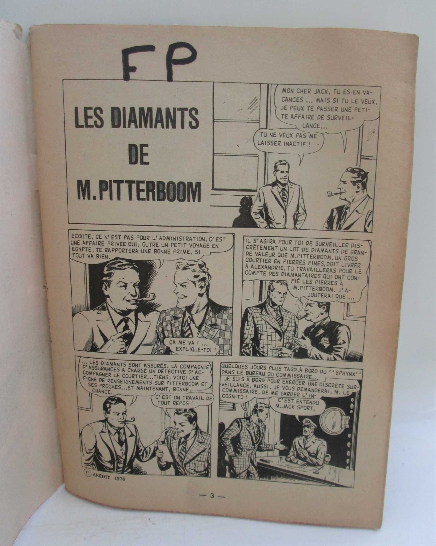 Livro BD Jack Sport nº 5, les diamants de M. Pitterboom 1976 Raro