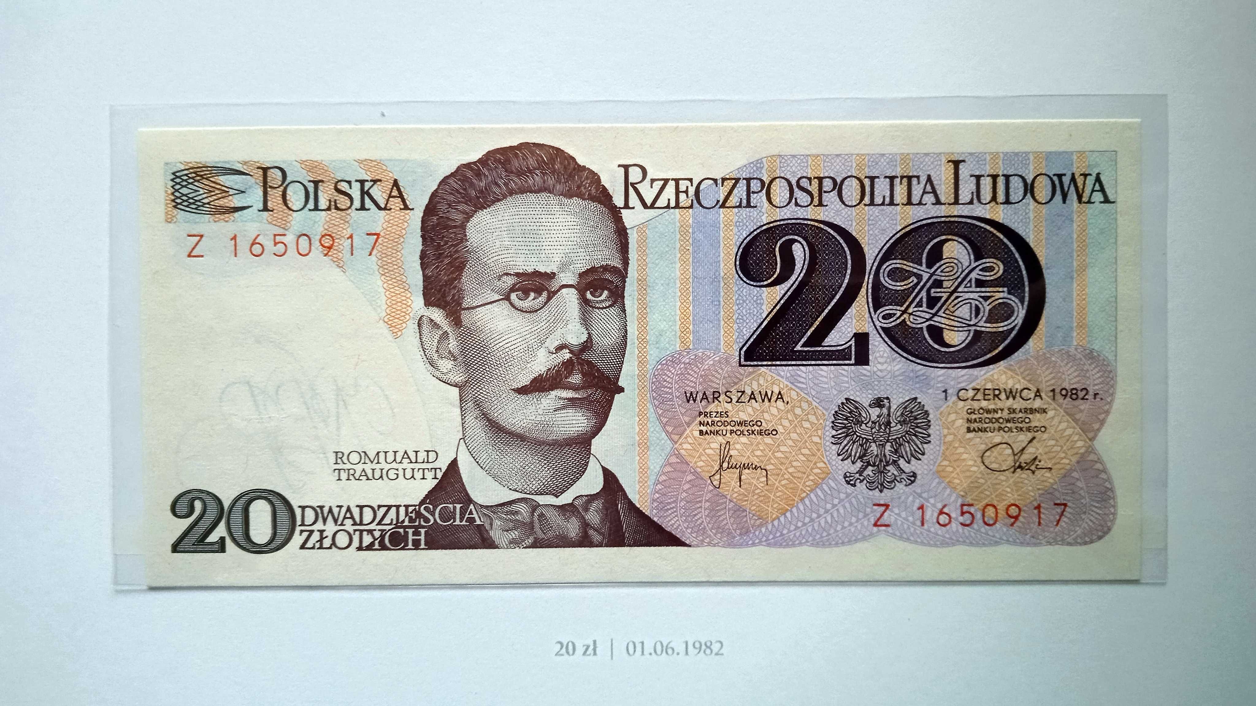 Banknot PRL 20 zł   1982    Z    st.1 UNC