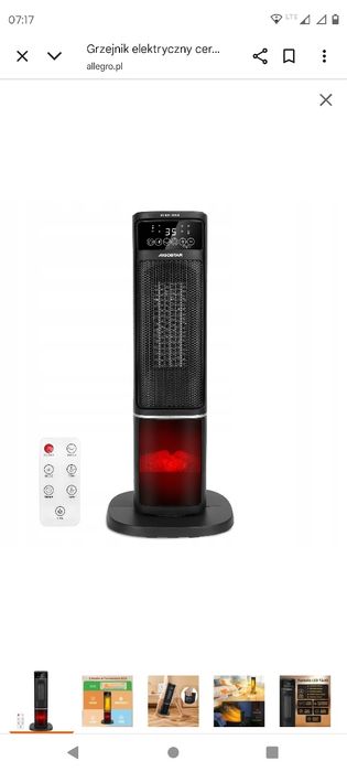 Grzejnik elektryczny ceramiczny Aigostar Ayden 2000 W