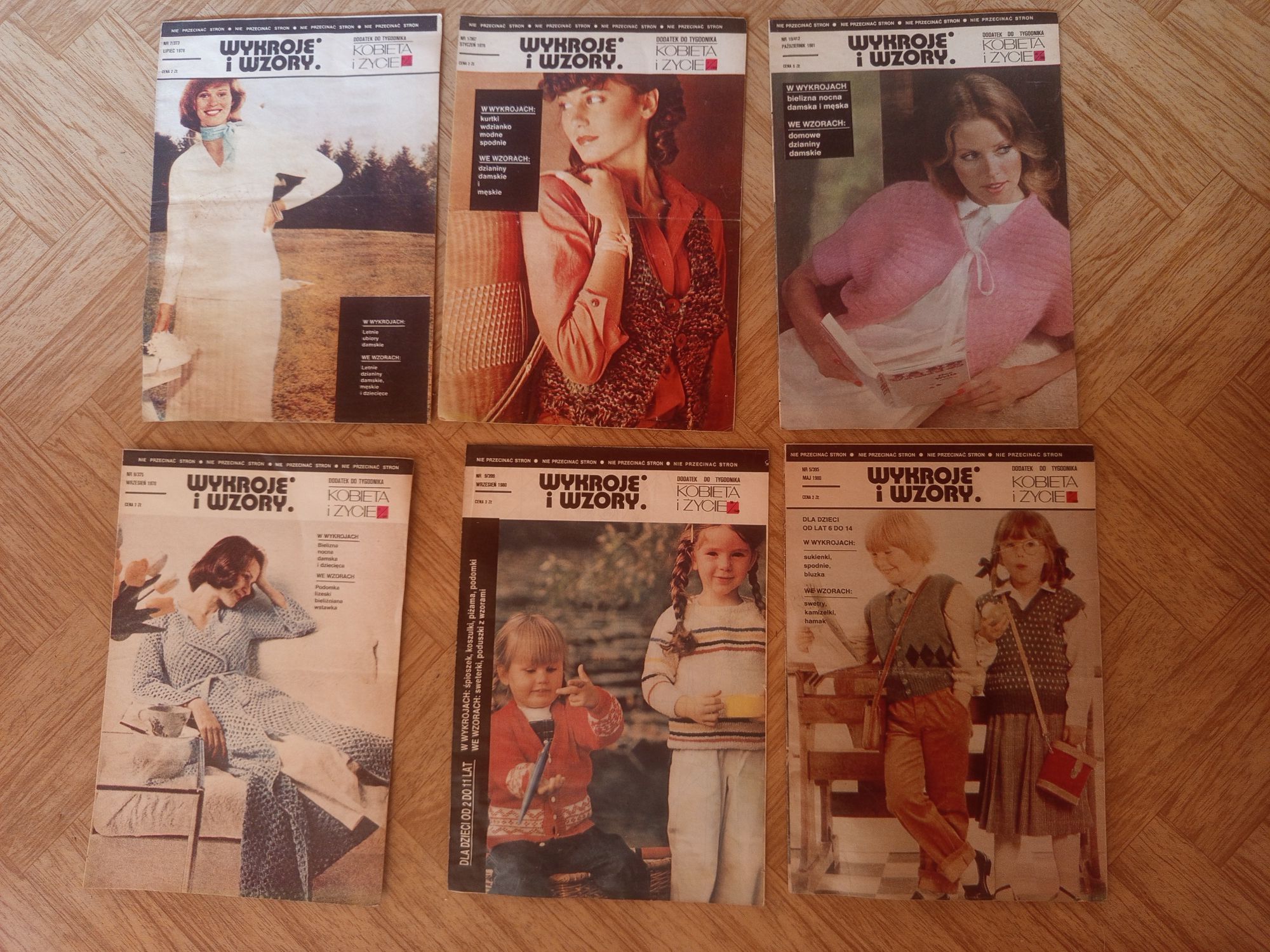 Magazyn-  Wzory i wykroje, lata 80-te, zestaw 1